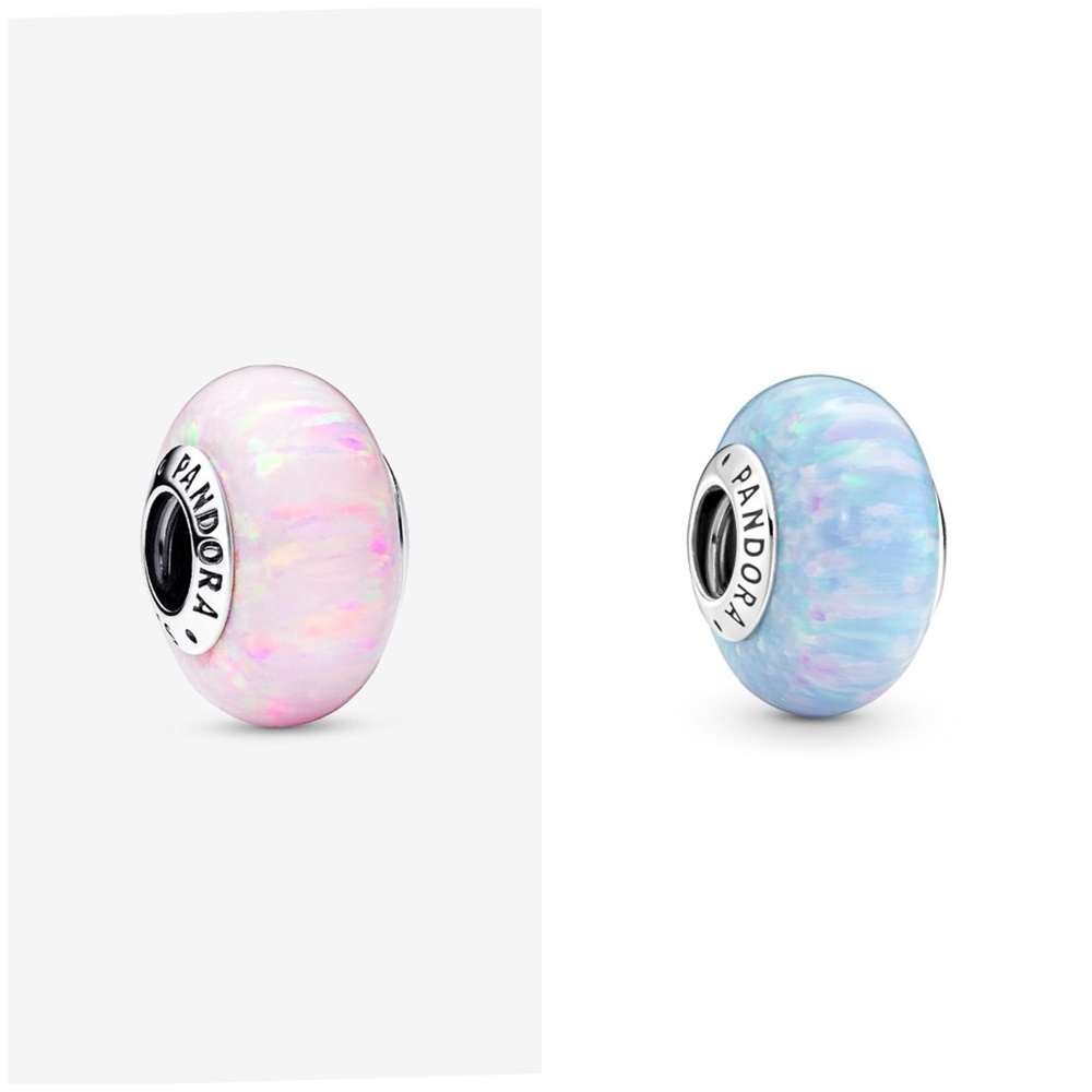 Pandora pink/ blue opalescent muranos
